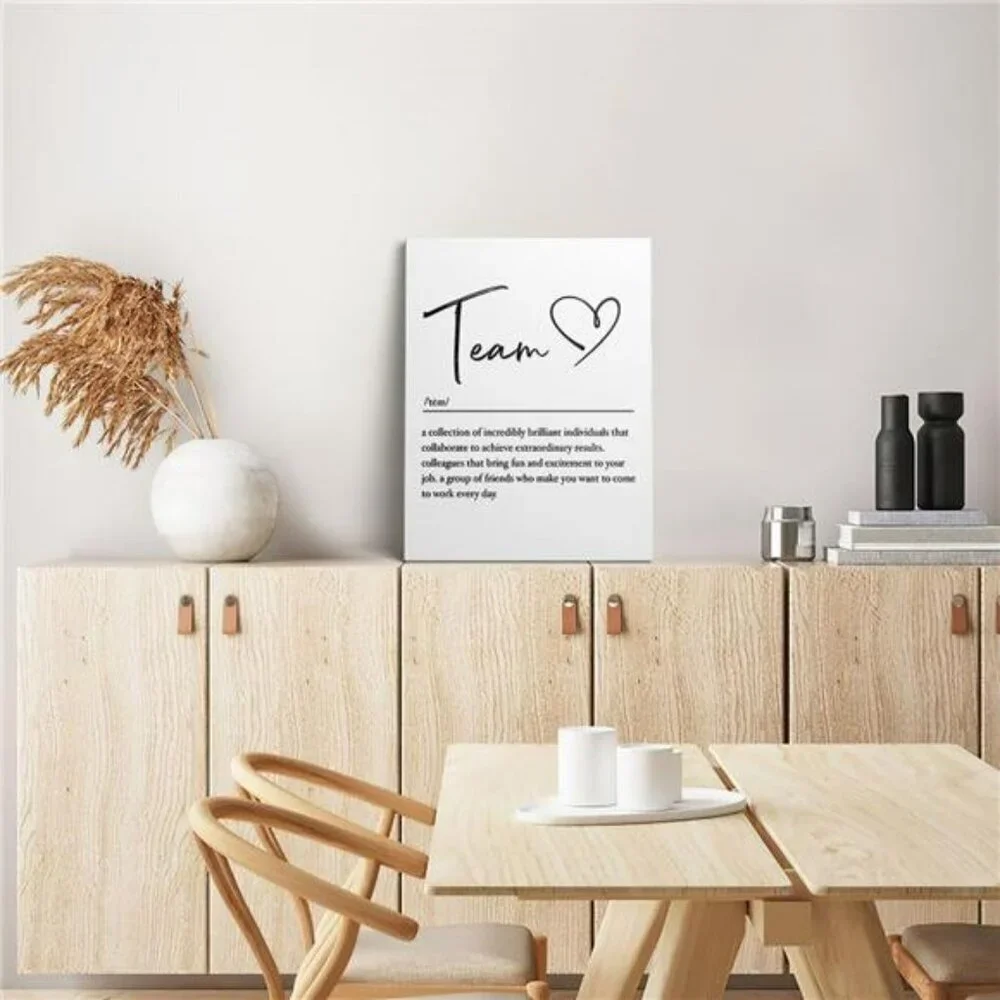 Teamwork Wall Art Framed Office Decor Definition Poster Motivational Print